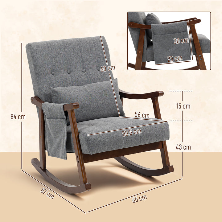 MCL Wood Frame Rocking Accent Chair - Grey
