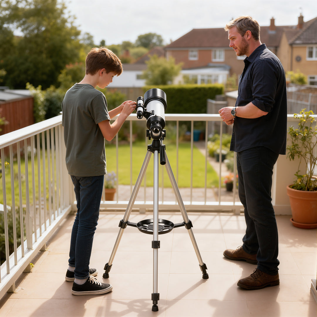 MCL Astronomy Telescope for Adults and Beginners with 70 mm Aperture, Carry Bag, White