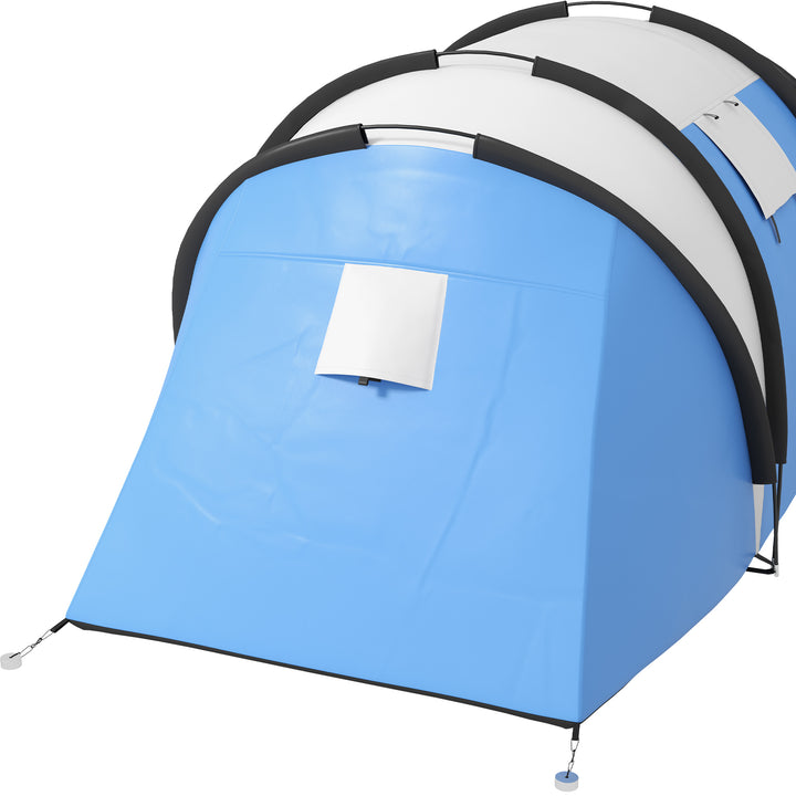 Two-Man Tent, with Bedrooms, Living Room and Canopy - Blue