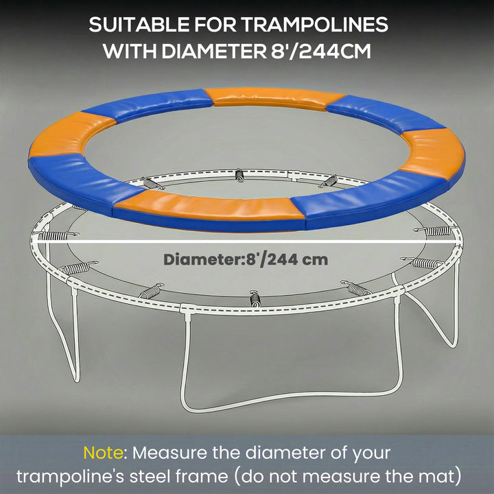 8FT Trampoline Spring Cover, Plastic Trampoline Pad Replacement Safety
