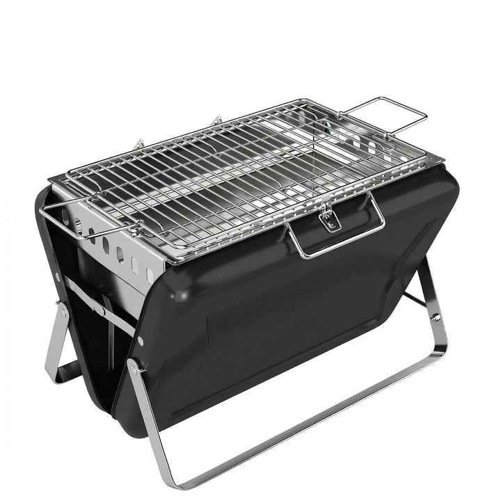 Charcoal BBQ Grill Portable Stainless Steel Barbecue with Tilting Grat