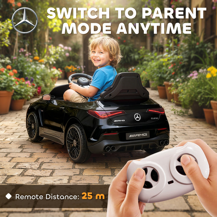 MCL Licensed Mercedes AMG Kids Electric Car, 12V Ride On Car with Dual Motors, Remote Control for 3-6 Years, Black
