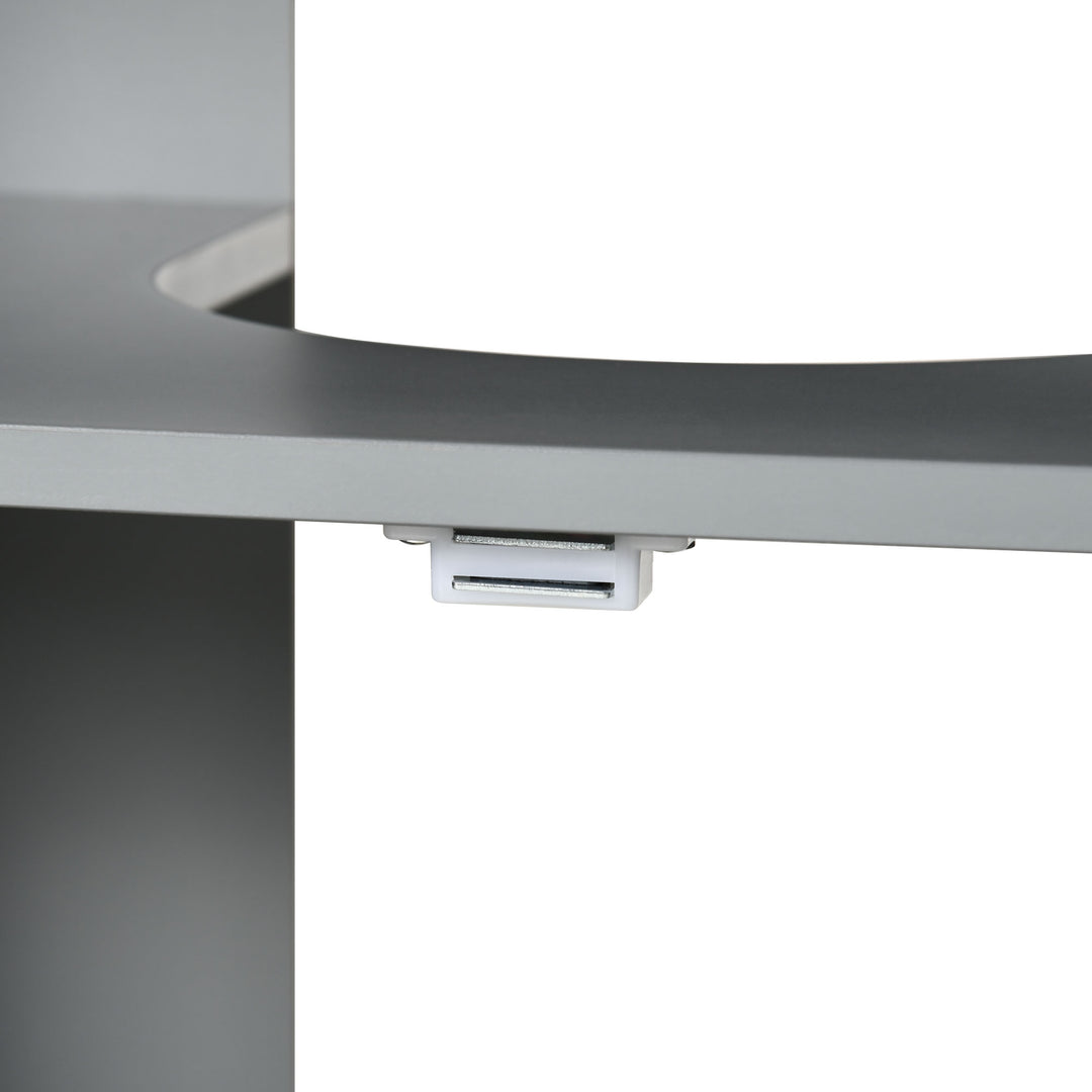 MCL Pedestal Under Sink Cabinet with Double Doors, Modern Bathroom Vanity Storage Unit with Shelves, Light Grey