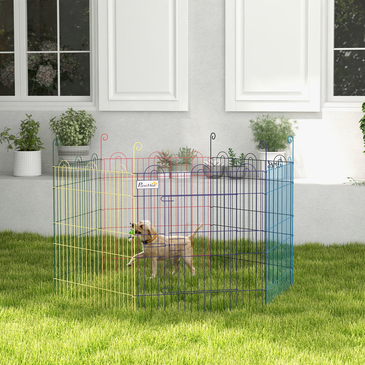 PawHut Pet Playpen: Six-Panel Crate with Door, Versatile for Indoor & Outdoor Use, Easy Assembly | Aosom UK