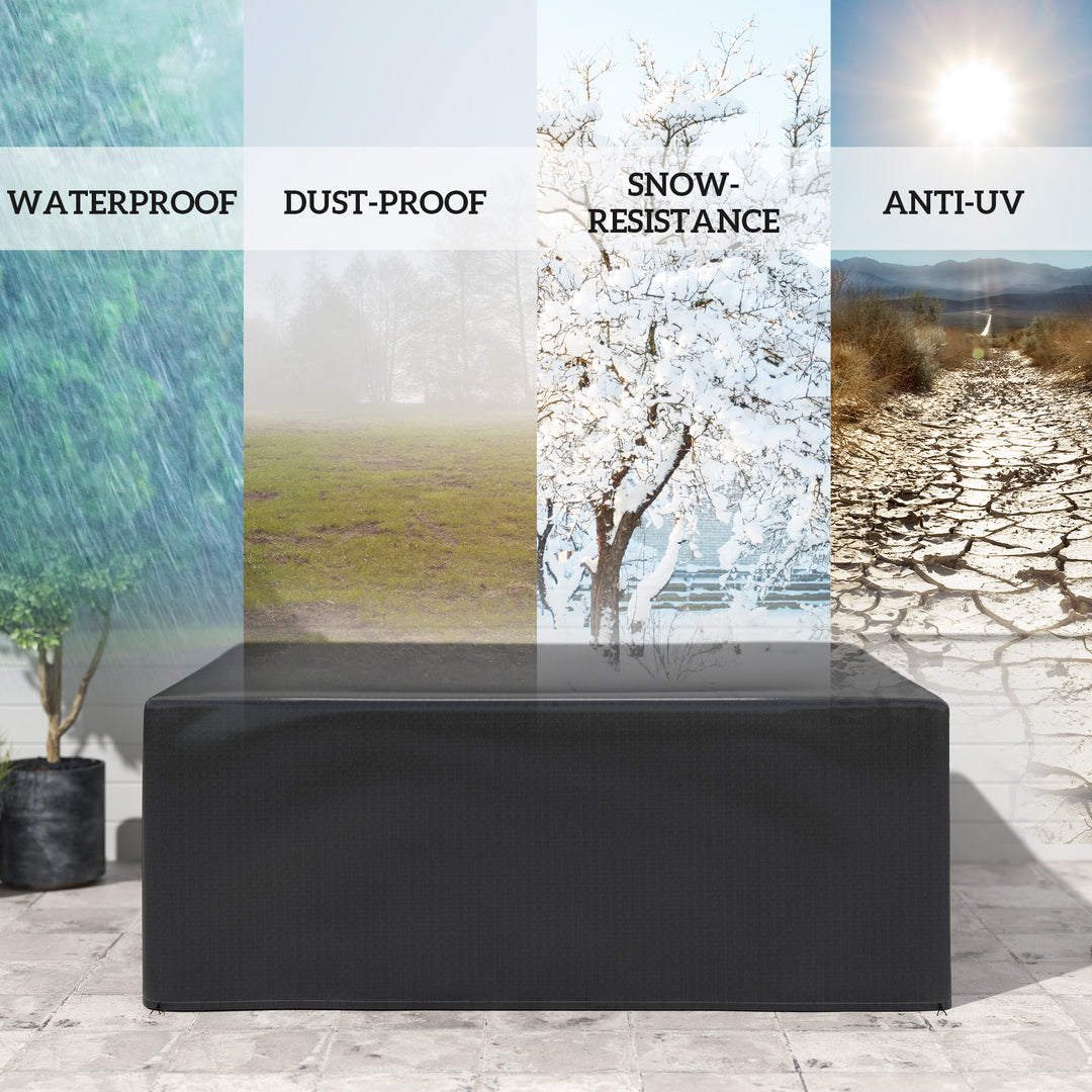 Garden Furniture Cover, Waterproof Anti-UV Large Protective Patio Set Covers, 235 x 190 x 90cm, Black