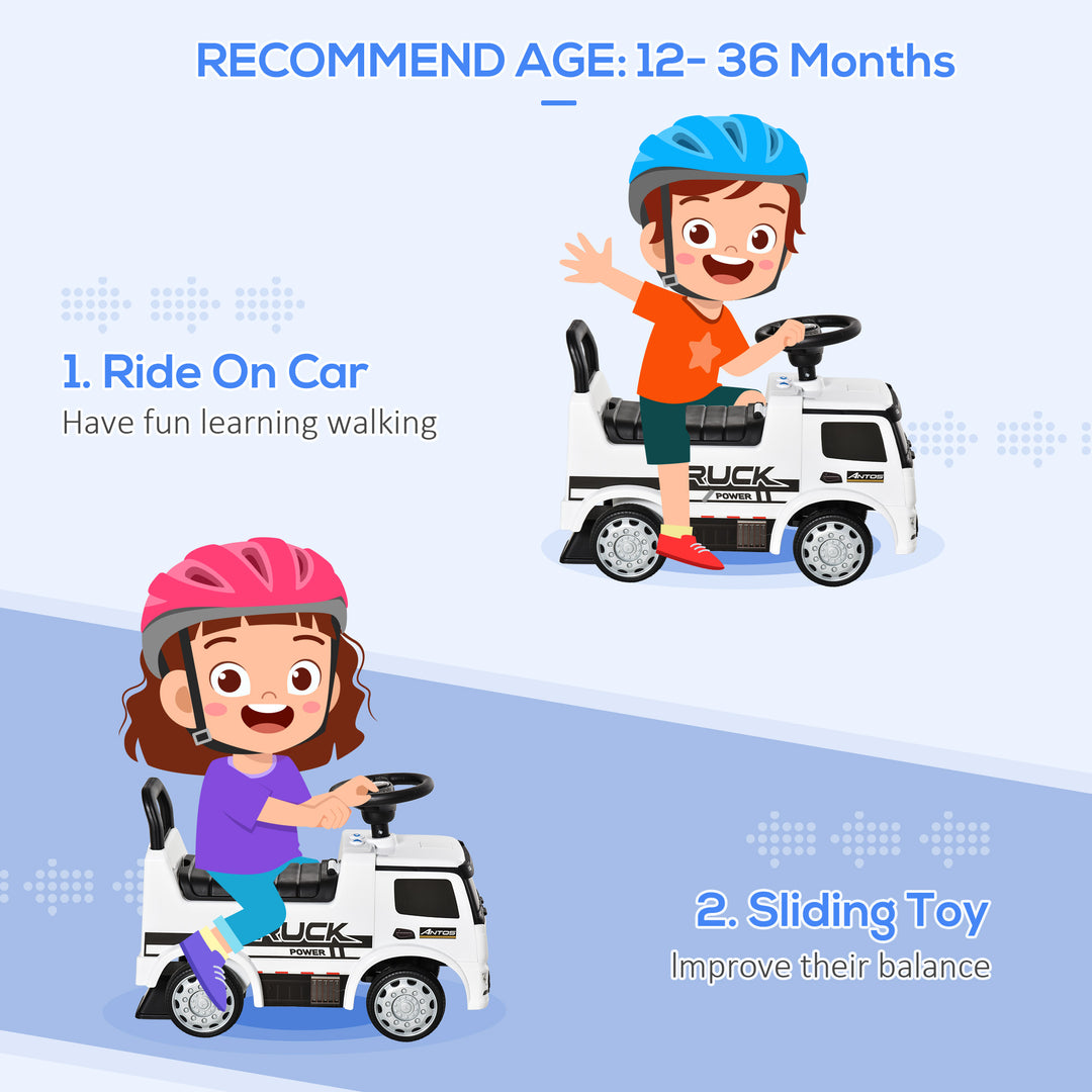 Compatible Kids Ride On Car Truck Mercedes Benz Licensed Toddler Foot To Floor Slider w/Under Seat Storage for 12 - 36 Months White