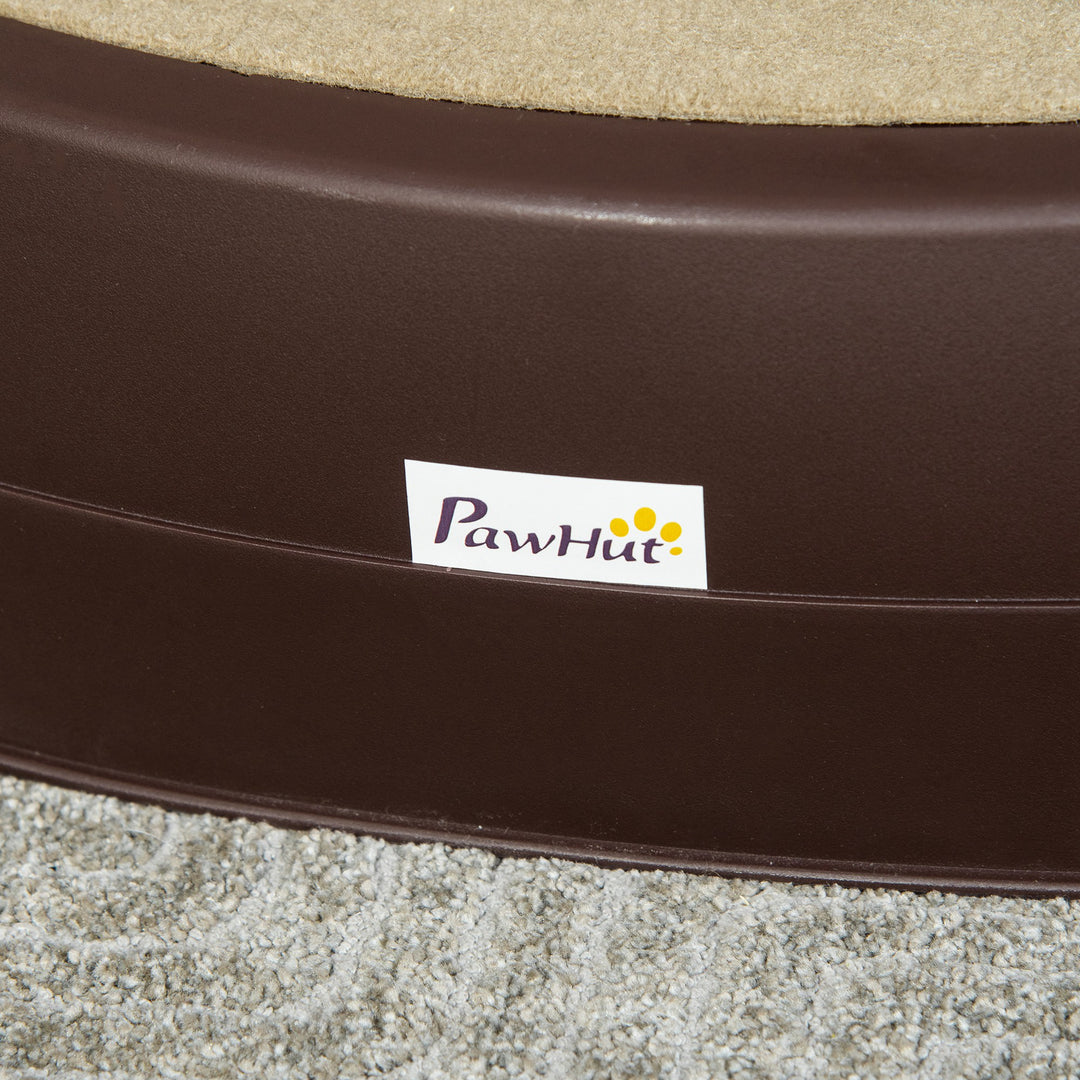 MCL Foldable Dog Steps, Portable Dog Stairs 3-Step for High Beds, Sofas, Pet Stairs with Non-slip Mats for Small and Miniature Breeds, 49 x 38 x 38 cm, Brown