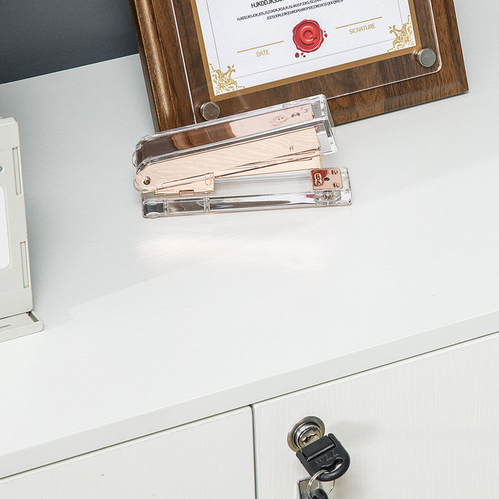 Two-Tier Locking Office Storage Cabinet - White