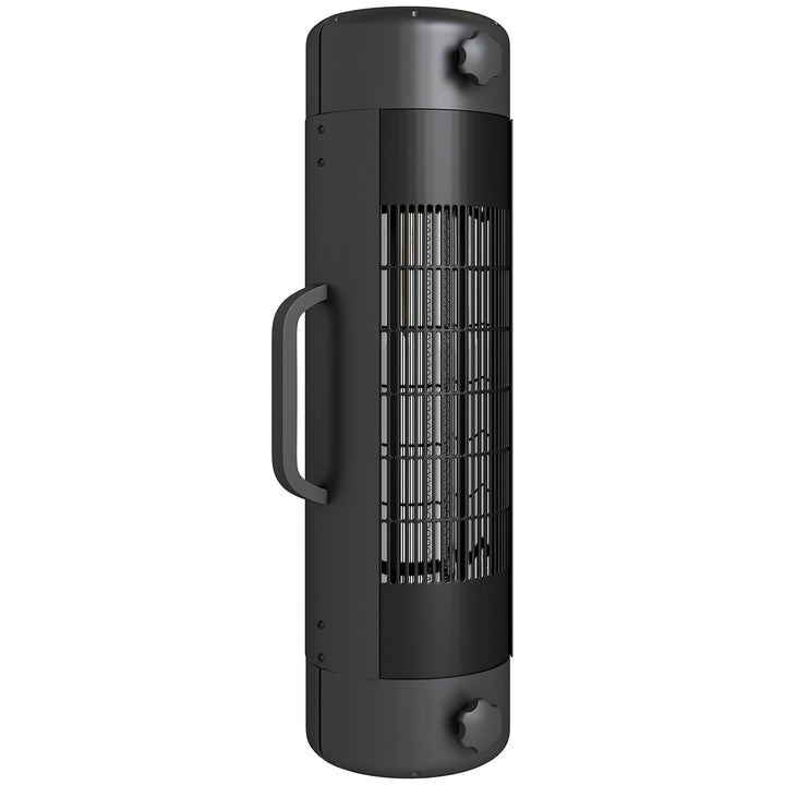 Outsunny Electric Umbrella Parasol Mounted Patio Heater for 25-70 mm Poles, 2000 W Outdoor Garden Heater with 2 Heat Setting, 6 ㎡ Coverage, Tip-Over Protection, Black