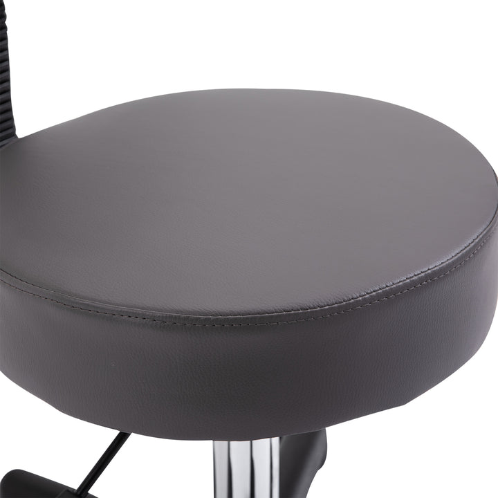 MCL Beautician's Swivel Salon Chair w/ Padded Seat Back 5 Wheels Adjustable Height Salon Hairdressers Tattoo Spa Rolling Cushion Professional 35cm Grey