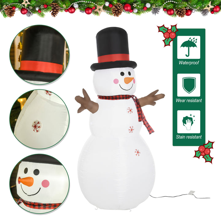 MCL 6ft Giant Inflatable Snowman Christmas Decoration w/ LED Lights Accessories Cute Family Fun Seasonal Outdoor Indoor