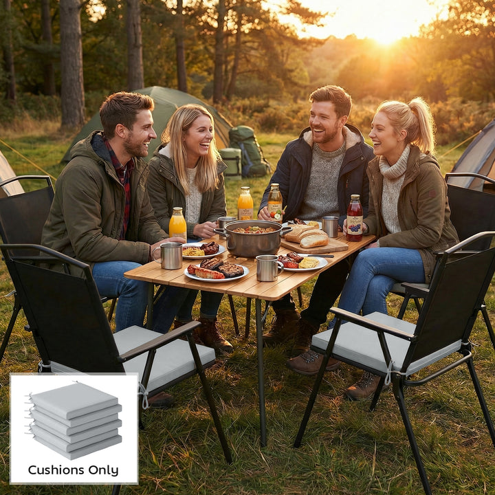 Set of 6 Outdoor Seat Cushions with Machine Washable Cover, Water Repe