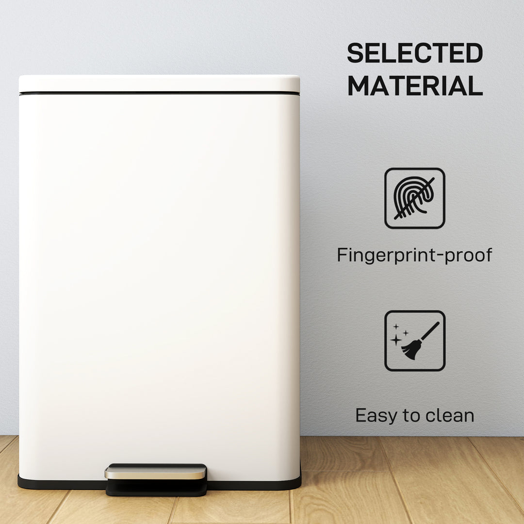 MCL 20L Kitchen Bin with Soft-Close Lid and Stay-Open Function, Pedal Bin with Removable Inner Bucket for Kitchen, Office, Home, Cream