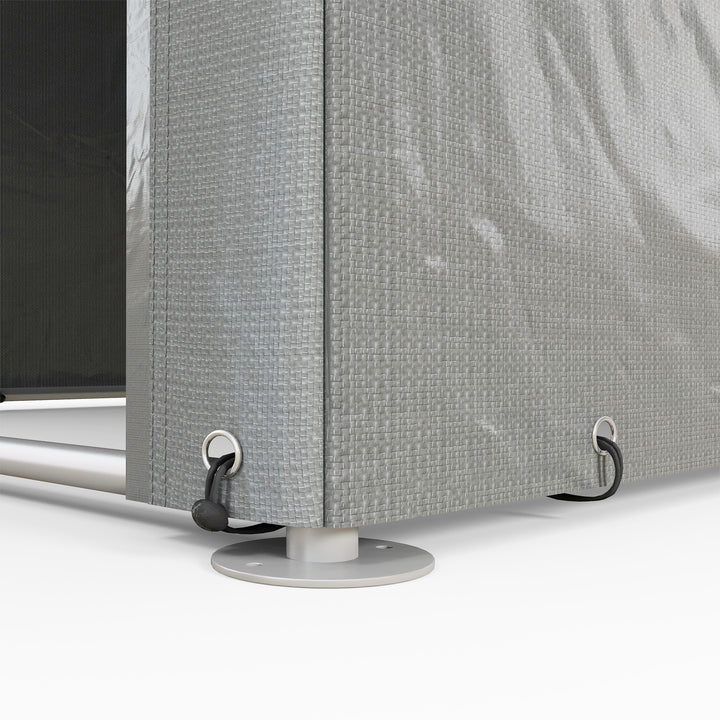 1.6 x 2.2m Garden Storage Shed Tent, with Accessories - Light Grey