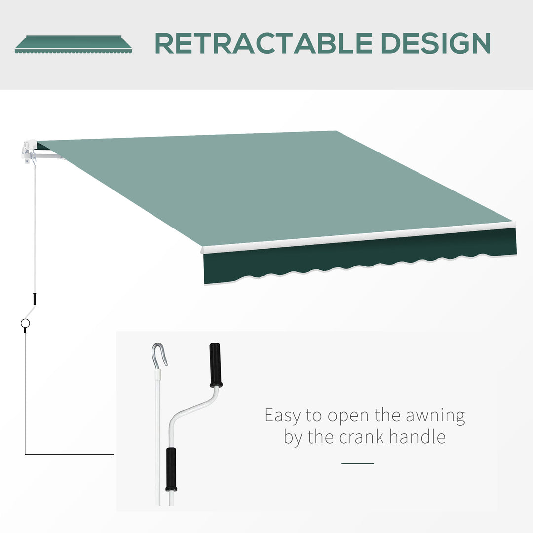 Manual Retractable Awning, 2.5x2 m-Dark Green