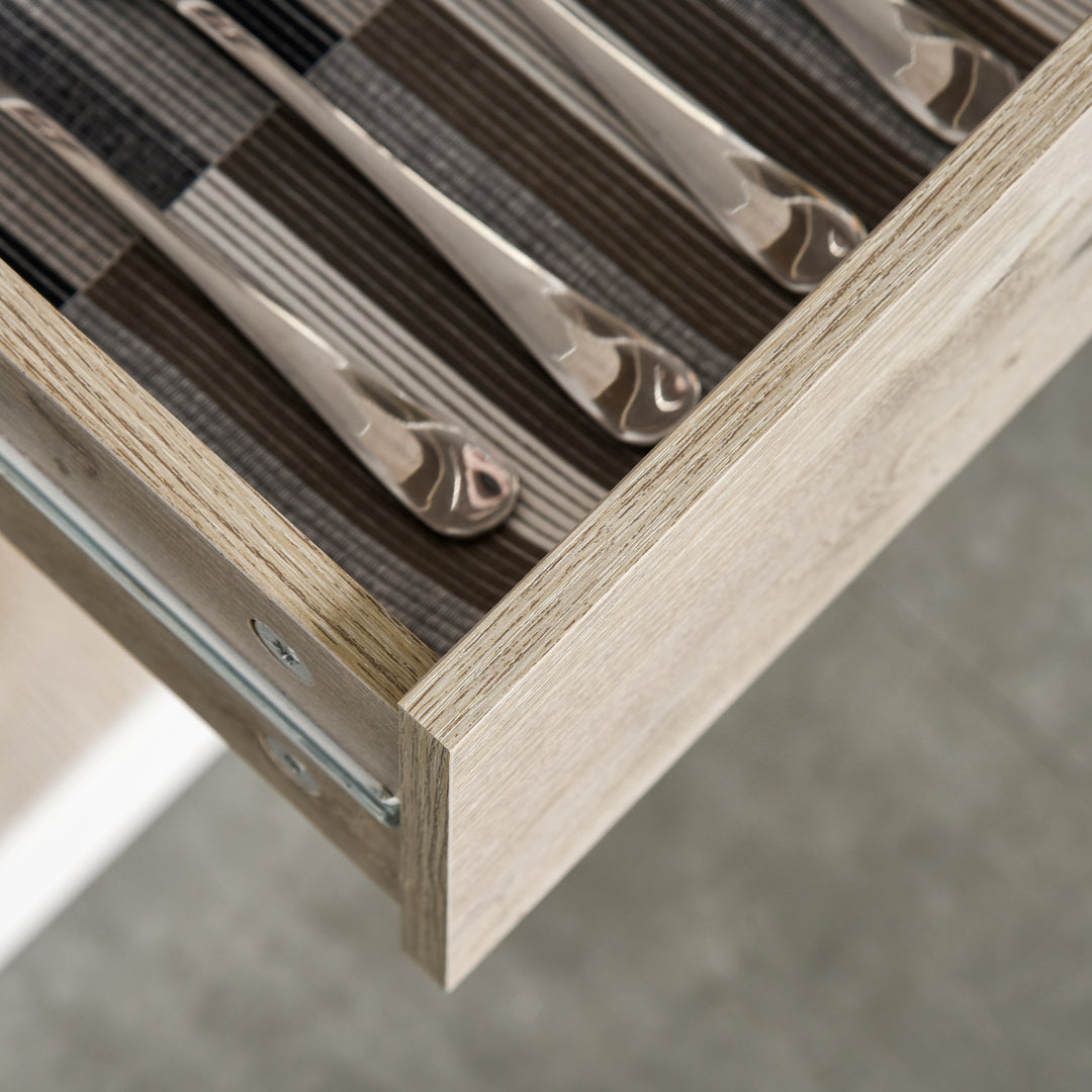 MCL Kitchen Cupboard Sideboard Storage Cabinet Unit with Counter Top, Adjustable Shelves, Drawers for Dining Room, Living Room