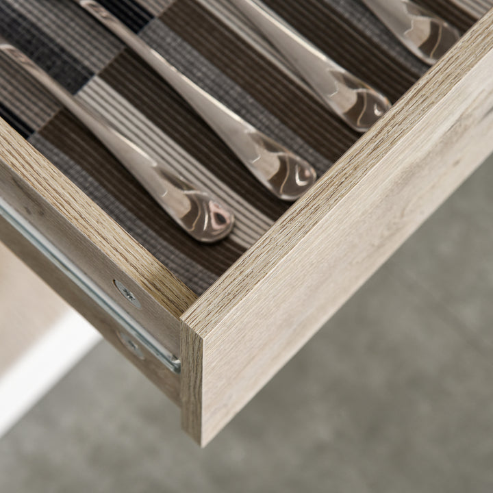 MCL Kitchen Cupboard Sideboard Storage Cabinet Unit with Counter Top, Adjustable Shelves, Drawers for Dining Room, Living Room