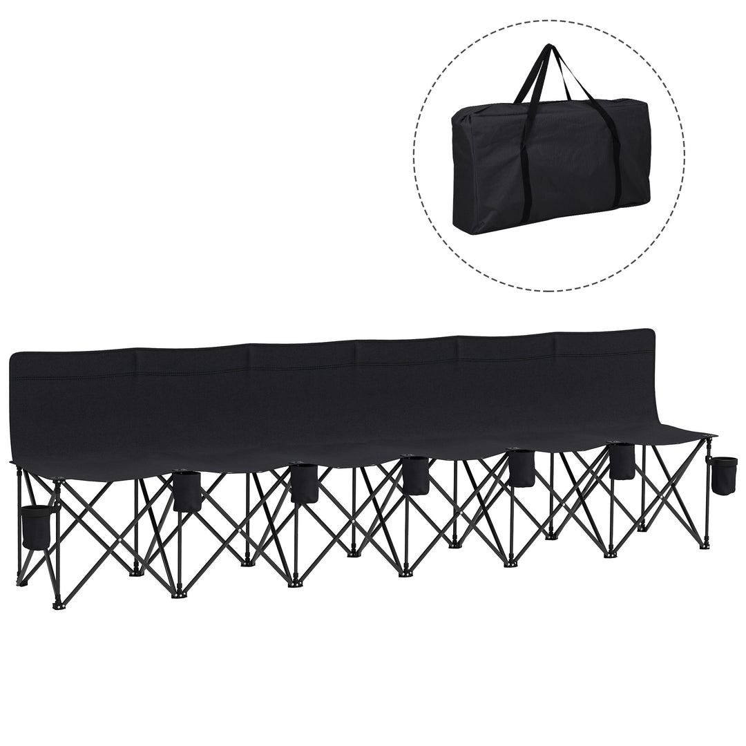 MCL 6 Seater Folding Camping Chair with Cup Holder &amp; Carry Bag