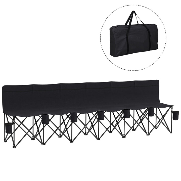 MCL 6 Seater Folding Camping Chair with Cup Holder &amp; Carry Bag