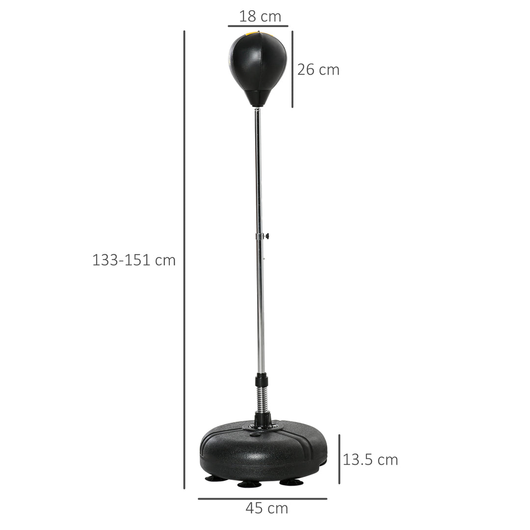 Punching Bag with Stand, 133-151cm Adjustable Height, for Teens, Gold Tone/Black