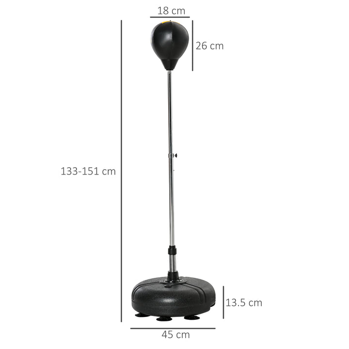 Punching Bag with Stand, 133-151cm Adjustable Height, for Teens, Gold Tone/Black
