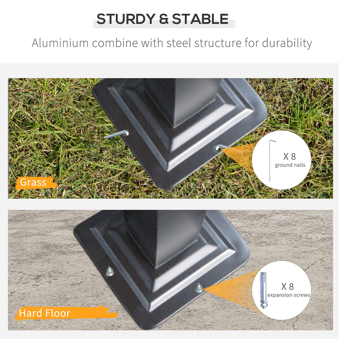 MCL 5 x 3(m) Hardtop Gazebo Aluminium Pavilion Carport Garden Shelter Pergola with Polycarbonate Roof, Brown