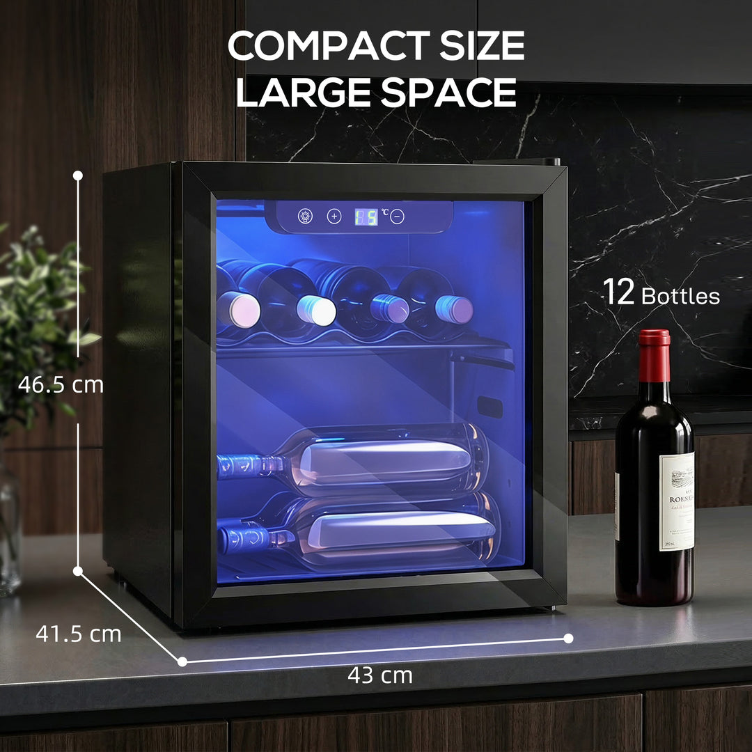 12 Bottle Wine Cooler, 36 Litre Capacity, 4-16°C Tabletop Drinks Wine - view 3