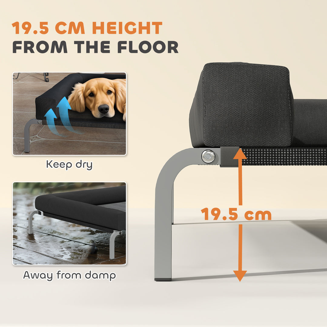 Elevated Dog Bed with Removable Bolsters, Raised Dog Bed for Large Bre