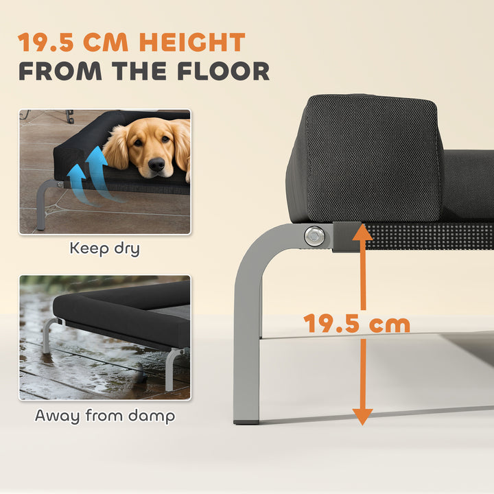 Elevated Dog Bed with Removable Bolsters, Raised Dog Bed for Large Bre
