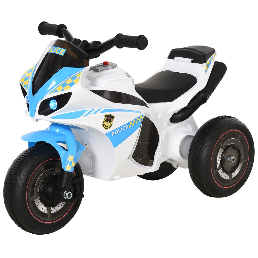 MCL Kids Ride-On Police Bike 3-Wheel Vehicle w/ Music Lights Safe Seat Handlebars Toddler NO POWER Child Learning Fun Development 18-36 Months