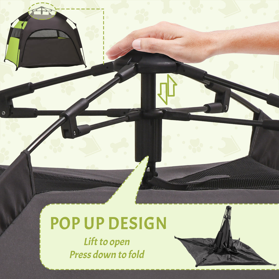 Foldable Dog Cat Tent with Water-Resistant Oxford, Carry Bag for Extra Large Dog, Green