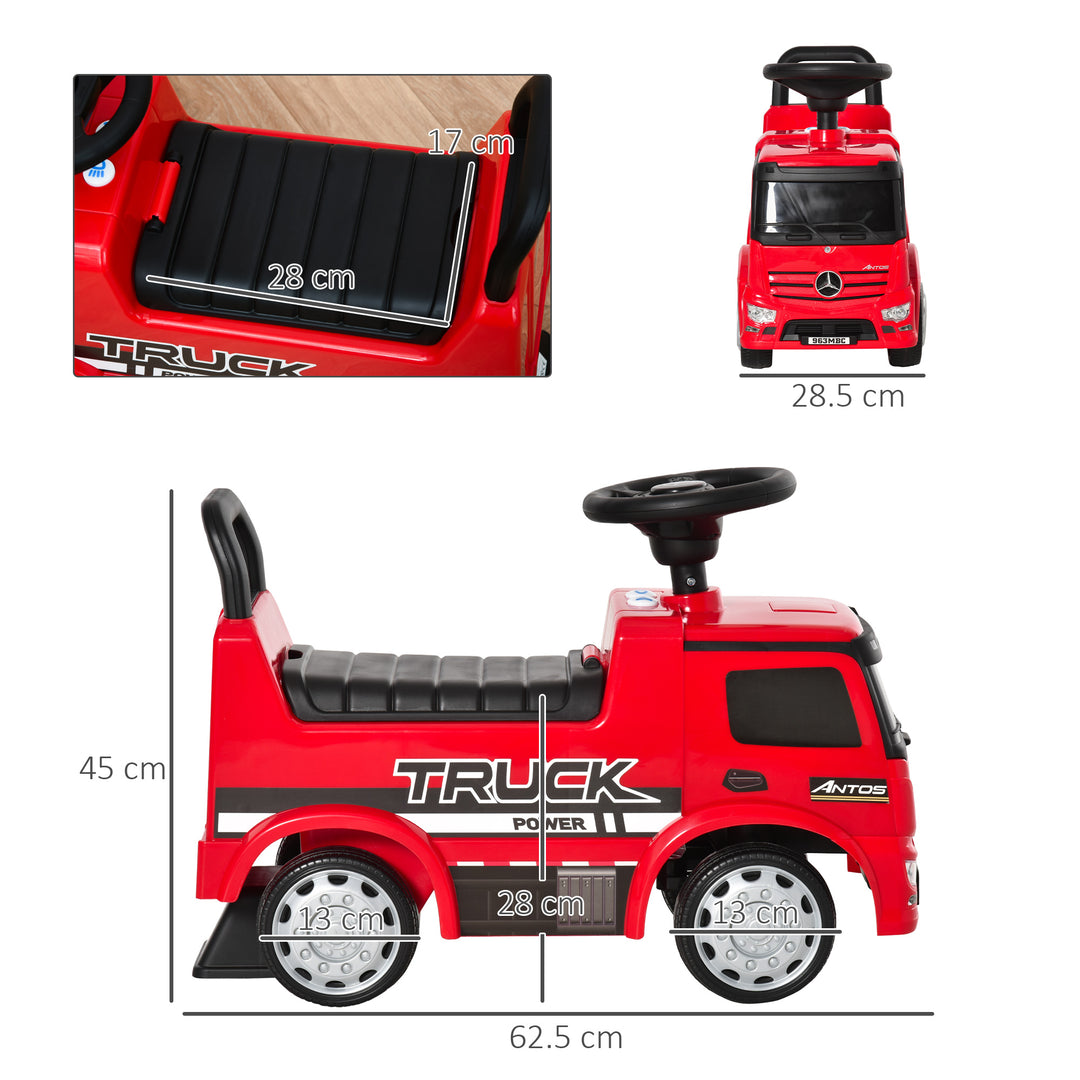 Compatible Kids Ride On Car Truck Mercedes Benz Licensed Toddler Foot To Floor Slider w/Under Seat Storage for 12 - 36 Months Red