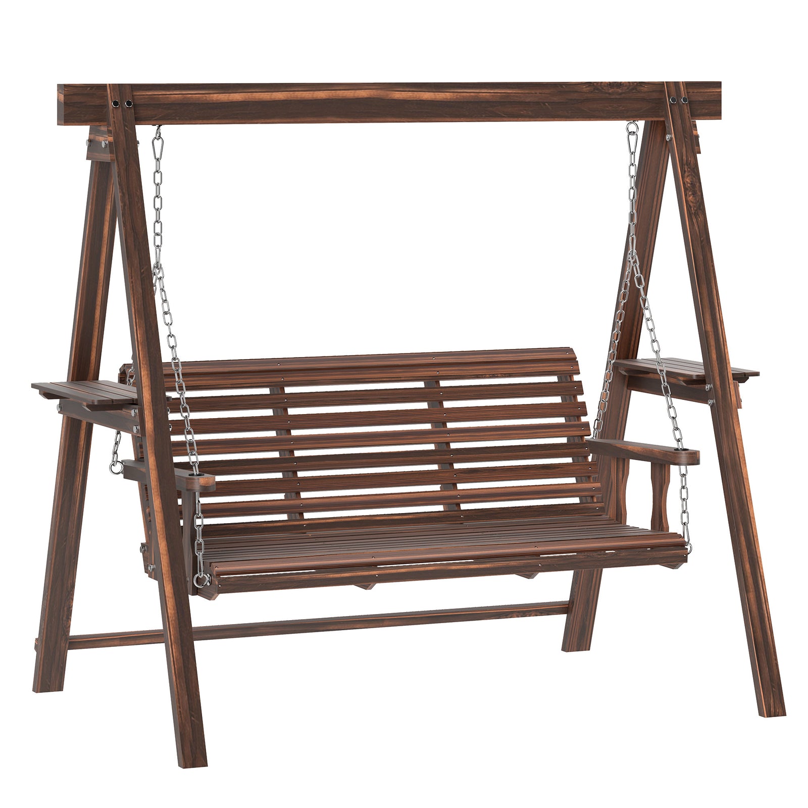Three-Seater Wooden Swing Bench
