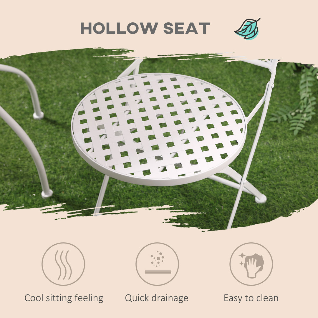 Three-Piece Metal Bistro Set - White