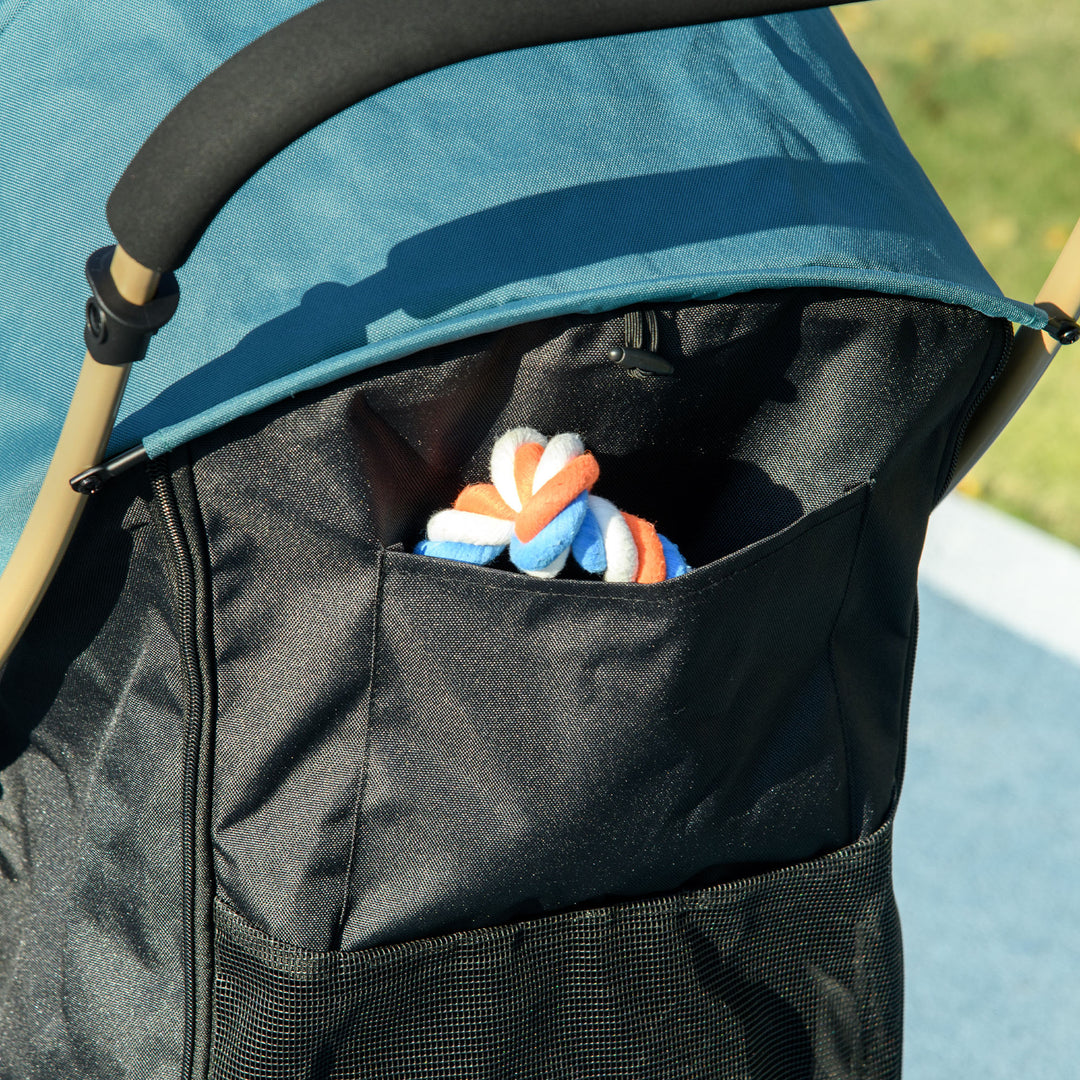 Pet Stroller for Small and Miniature Dogs, with Rain Cover - Dark Green