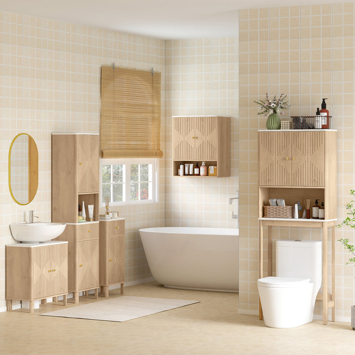 MCL Multi-Storage Slimline Bathroom Cabinet - Wood-Effect