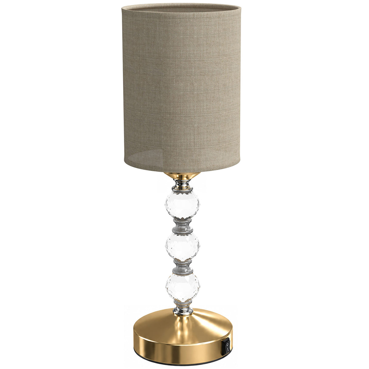 Bedside Lamp, Modern Crystal Decoration Table Lamp with PVC shade - Gold Tone