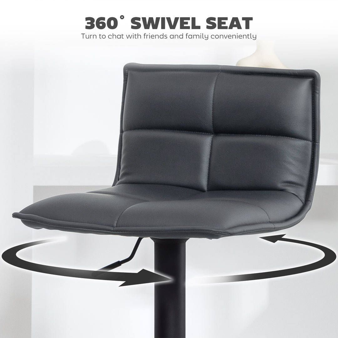 Set of Two Modern Faux Leather Bar Stools
