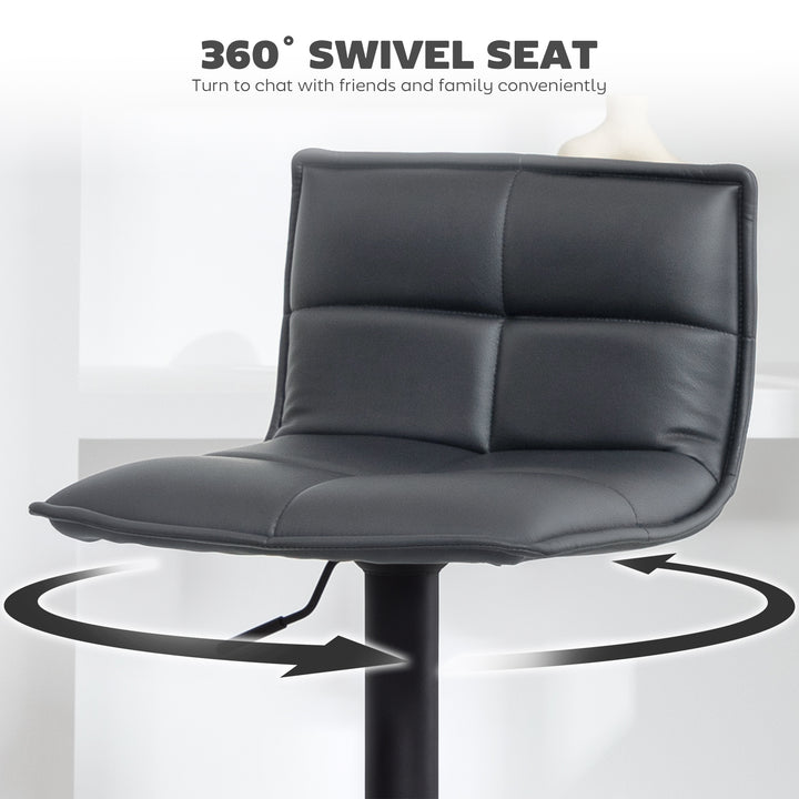 Set of Two Modern Faux Leather Bar Stools