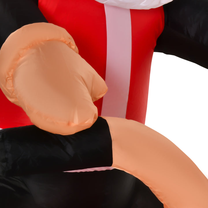 HOMCOM 5.5ft Christmas Inflatable Santa Claus Riding a Motorcycle Blow Up Decoration Xmas Décor for Garden