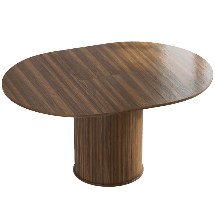Extendable Round Dining Table Kitchen Table Hidden Leaf Storage