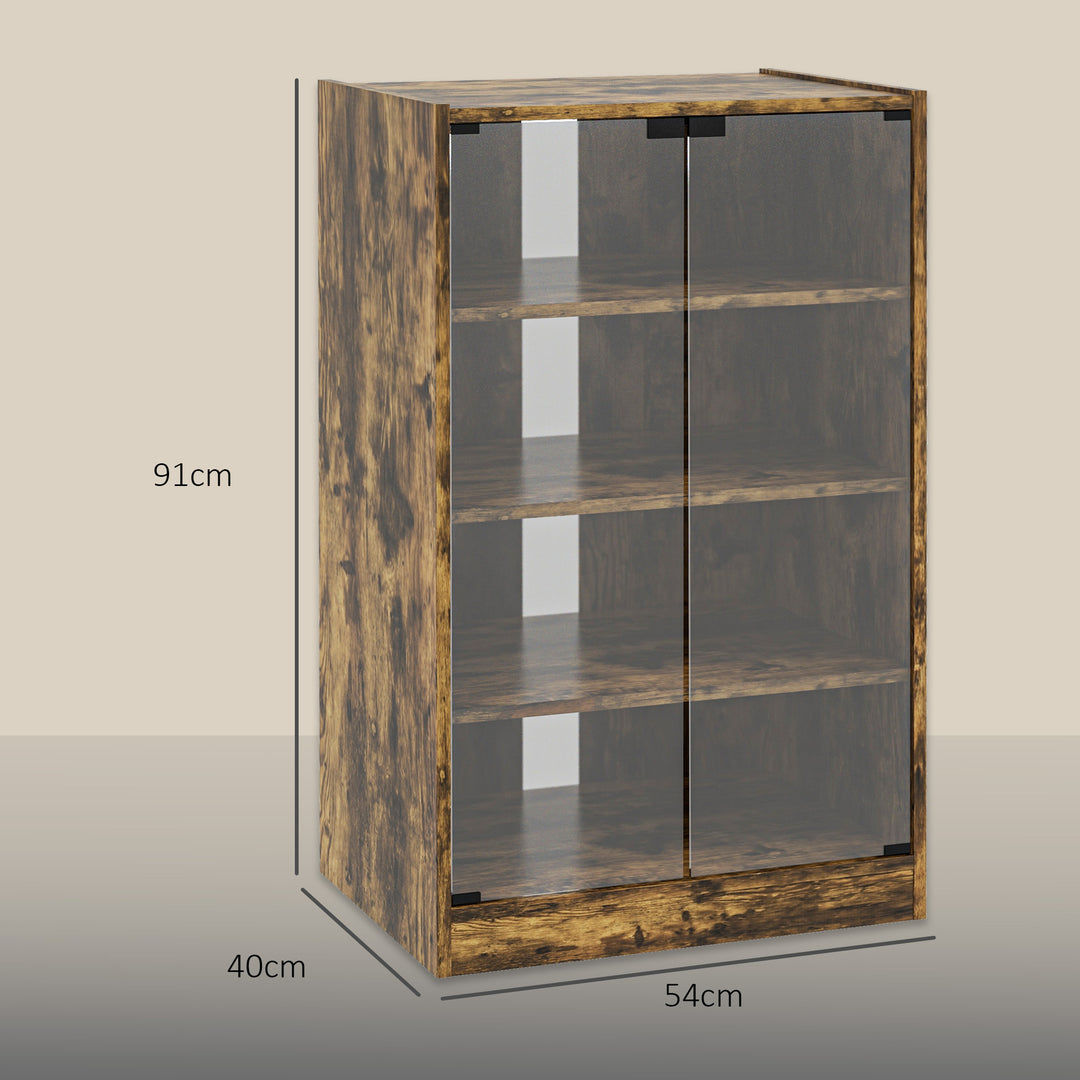 4-Tier Hi-Fi Stand, Record Player Stand with Adjustable Shelves and Pu