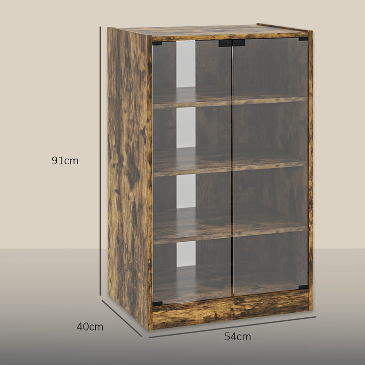4-Tier Hi-Fi Stand, Record Player Stand with Adjustable Shelves and Pu
