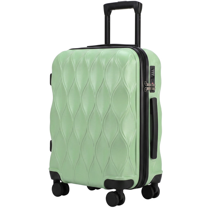 20Inch Suitcase, ABS Hard Shell Carry On Luggage with TSA Lock - Green