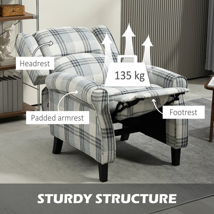 160° Reclining Armchair, with Footrest - Grey