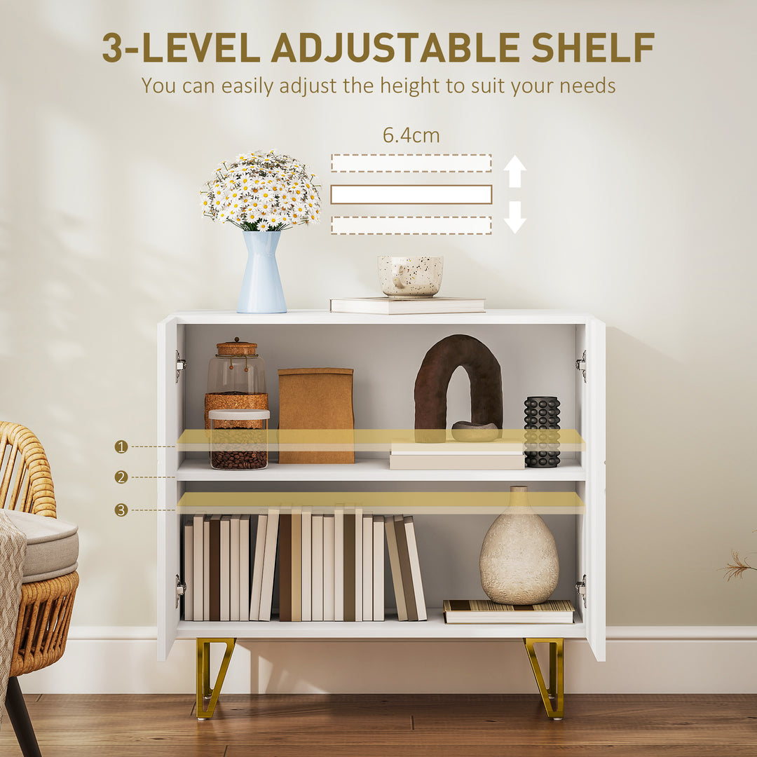 Modern Luxe High Gloss Sideboard, with Hairpin Legs - White