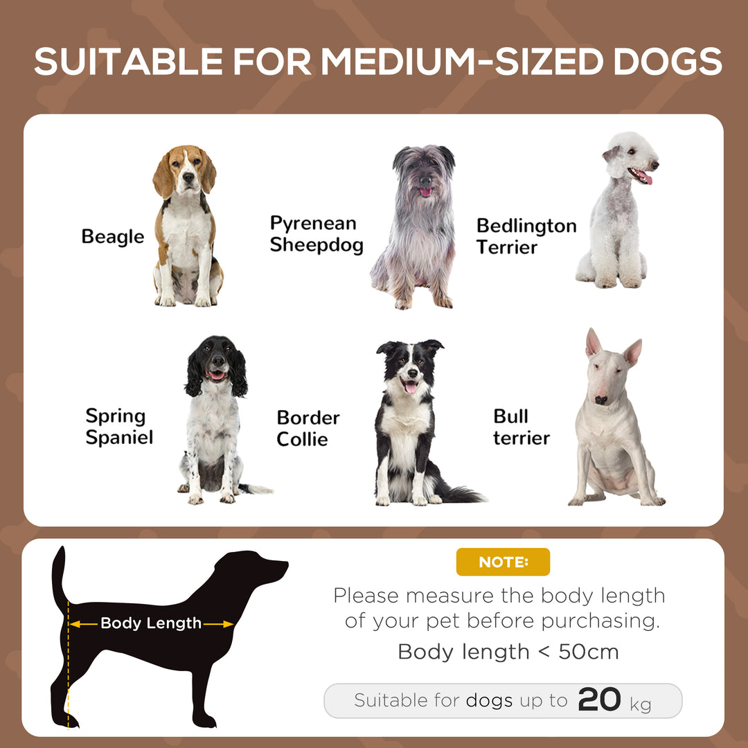 Raised Dog Bed Waterproof Elevated Pet Cot with Breathable Mesh UV Protection Canopy Brown, for Medium Dogs, 76 x 61 x 73cm
