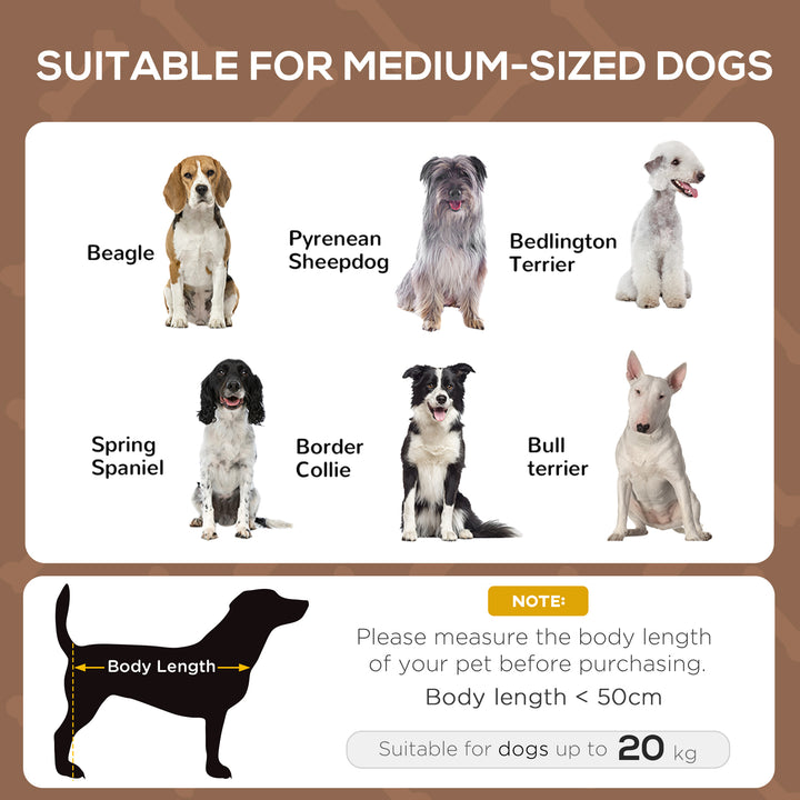Raised Dog Bed Waterproof Elevated Pet Cot with Breathable Mesh UV Protection Canopy Brown, for Medium Dogs, 76 x 61 x 73cm