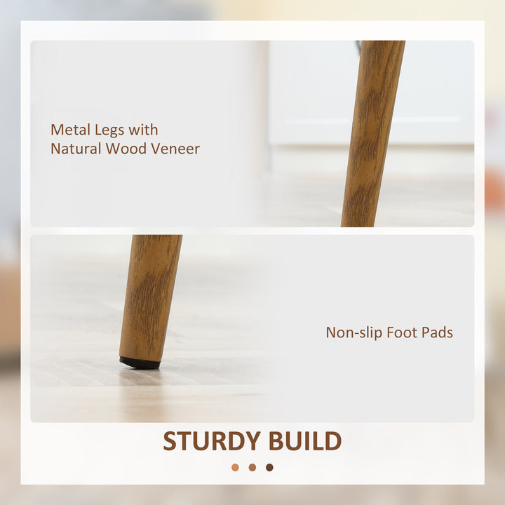 Modern Dining Chairs Set of 4, Kitchen Chairs with Backrest and Steel Legs for Dining Room, Living Room, White