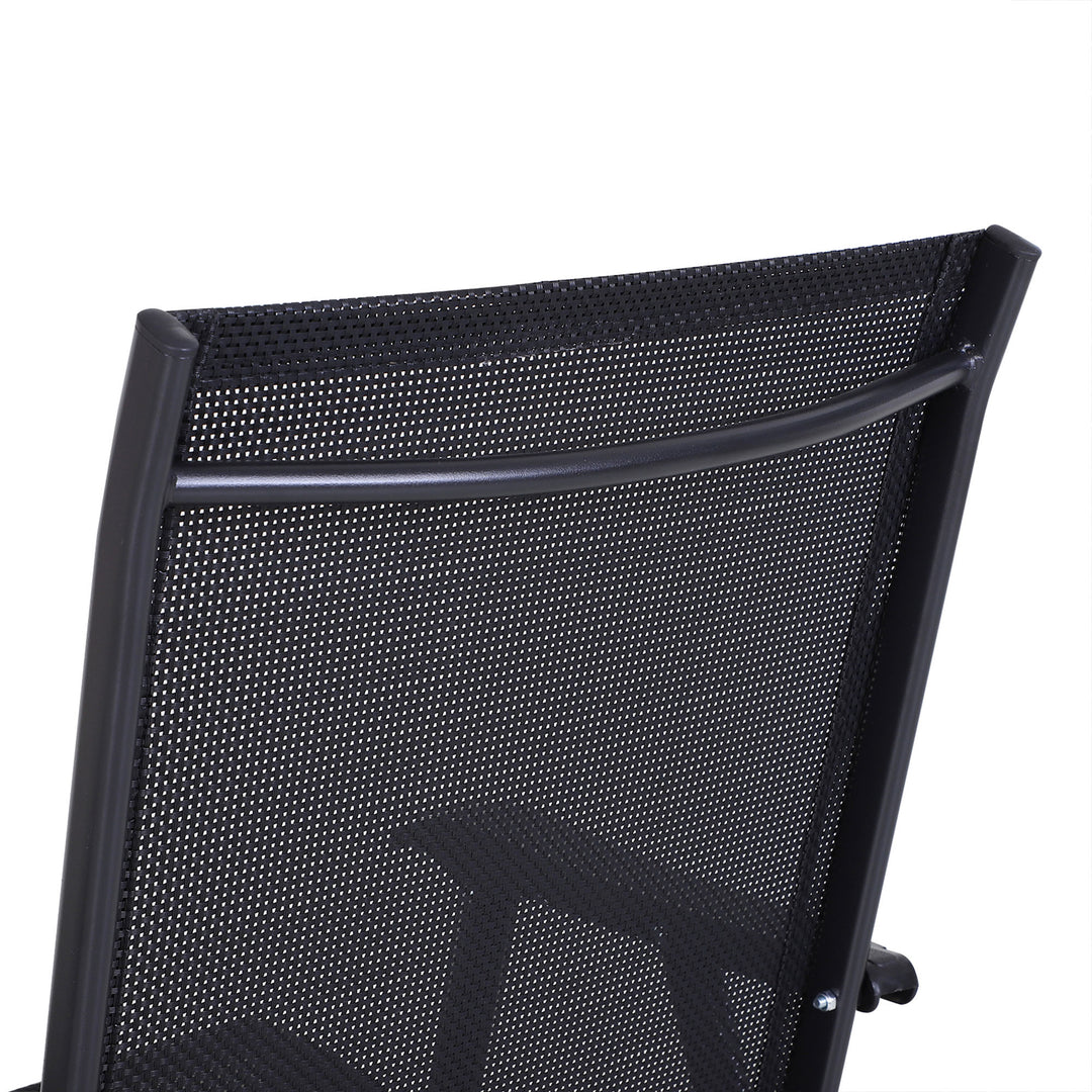 Steel Frame Set of 2 Foldable Outdoor Garden Chairs Black